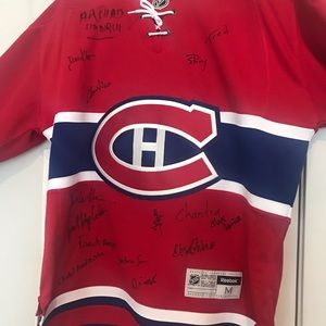 COPY - Autographed Montreal Canadiens hockey jersey medium.